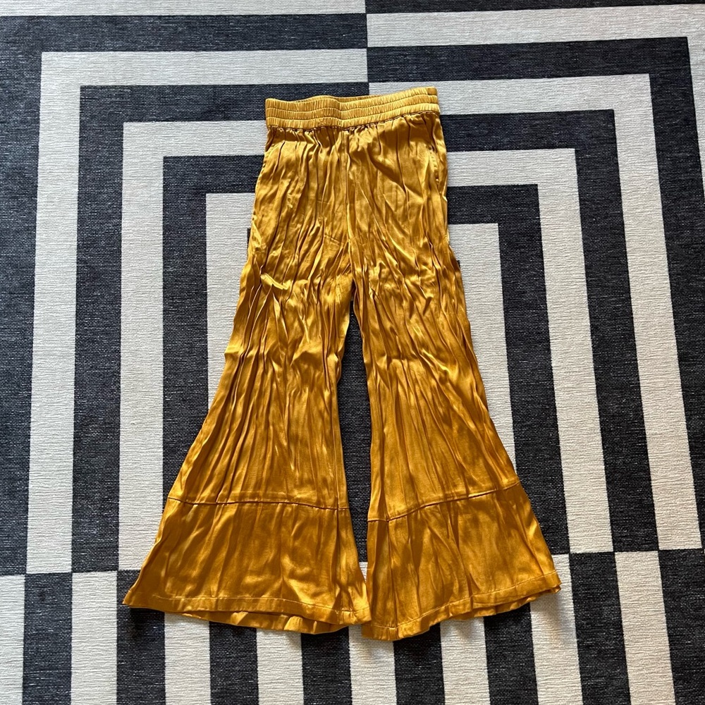 Urban Outfitters gold wide leg pants